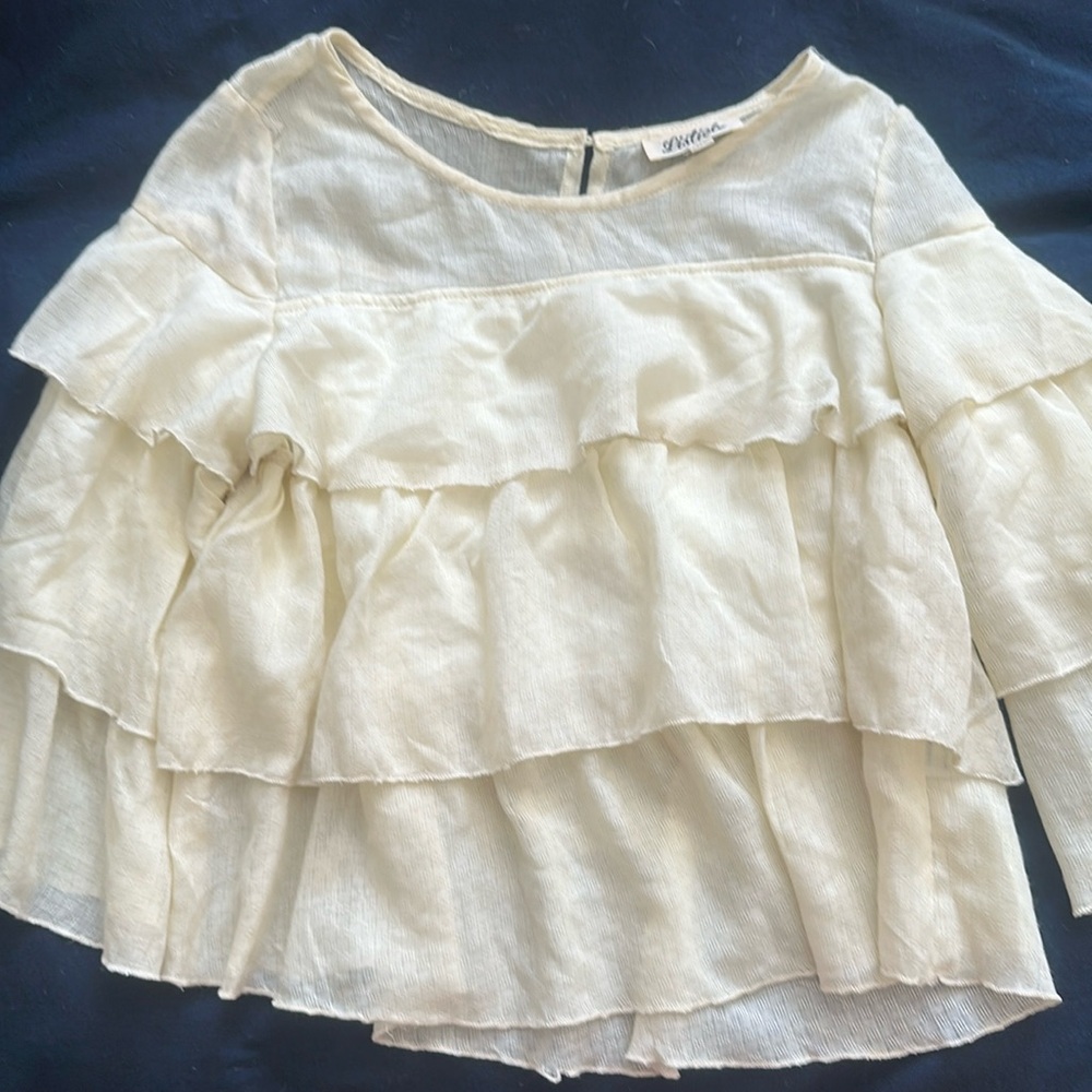 Yellow ruffle blouse